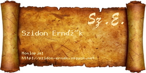 Szidon Ernák névjegykártya